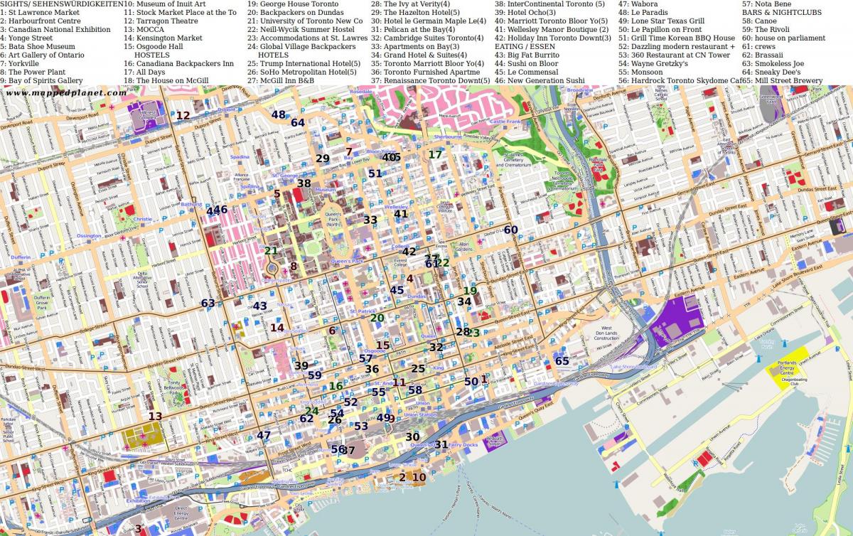Mapa interes-puntu Toronto