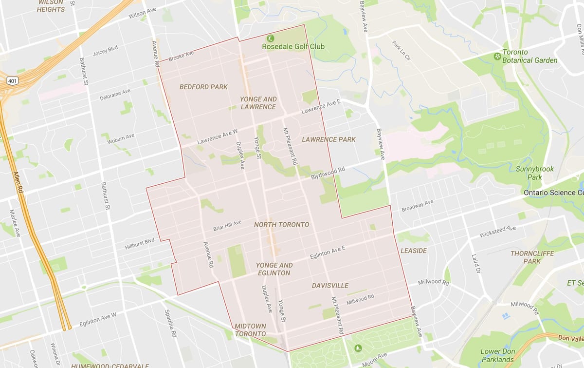 Mapa Ipar auzoa Toronto