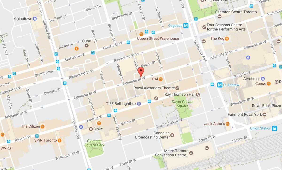 Mapa John street Toronto