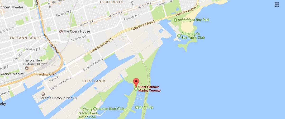 Mapa Kanpoko portua marina Toronto