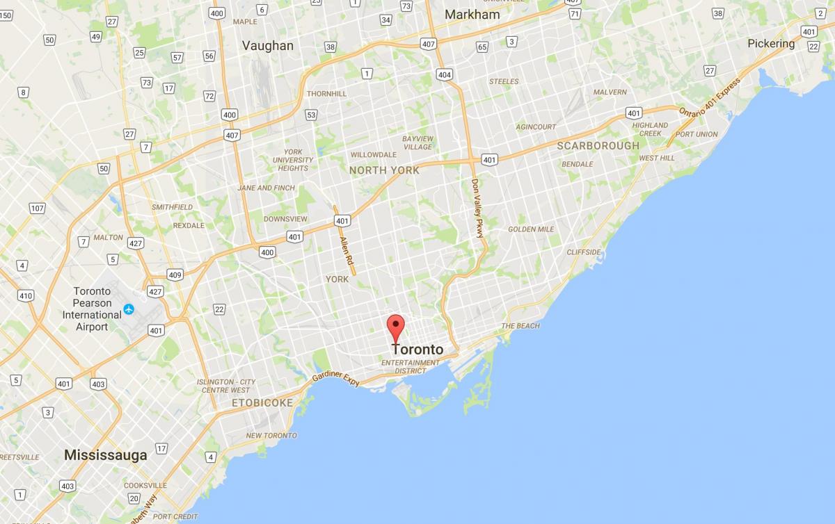 Mapa Kensington Merkatuan auzoan Toronto