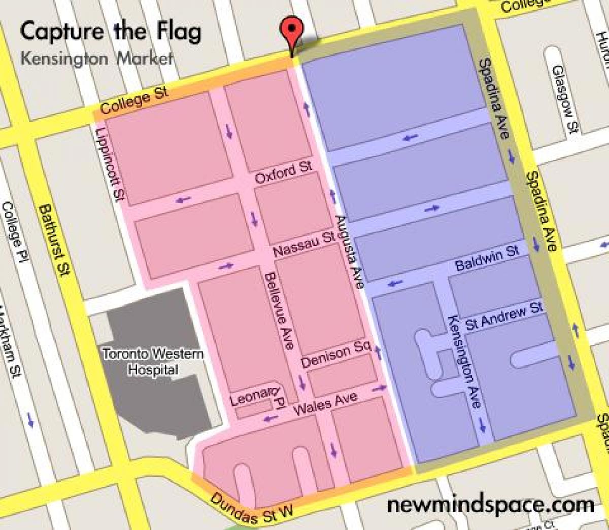 Mapa Kensington Merkatuan Toronto Hirian