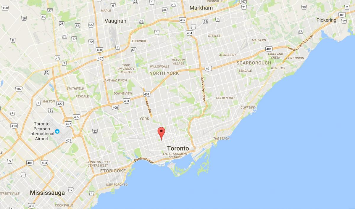 Mapa Koreatown auzoan Toronto