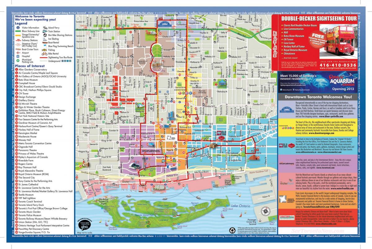 Mapa leku interesgarriak Toronto