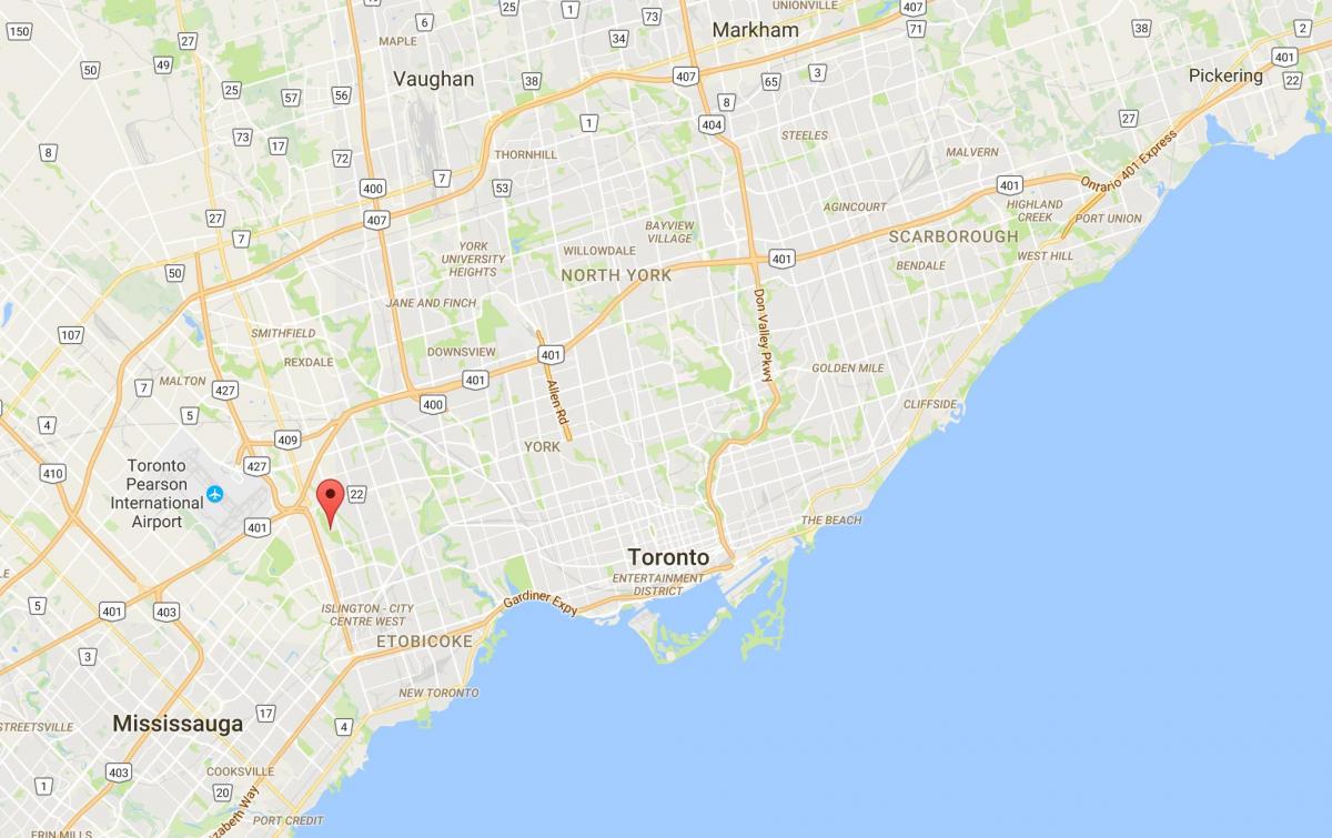 Mapa West Deane Parke auzoan Toronto