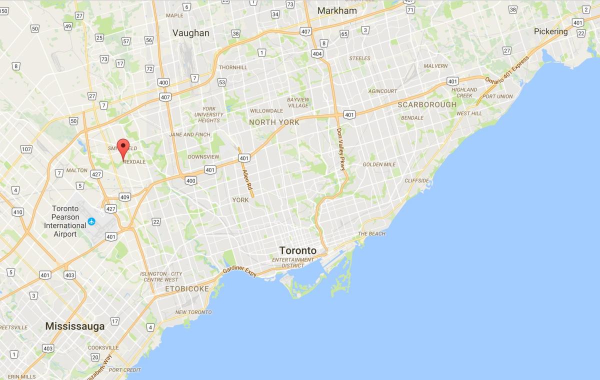 Mapa West Humber-Clairville auzoan Toronto