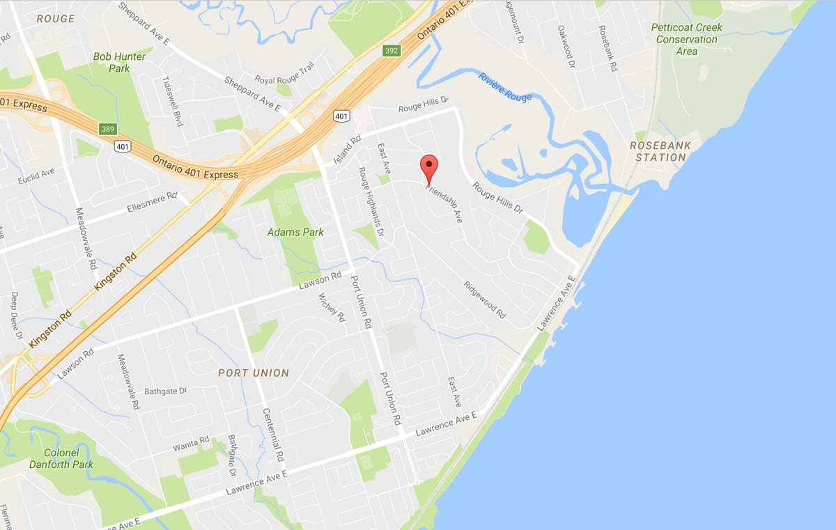 Mapa West Rouge auzoa Toronto