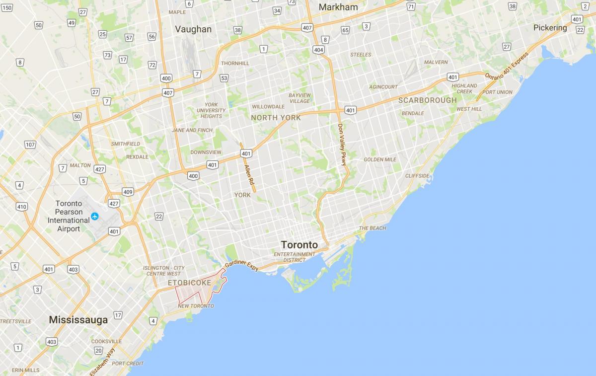 Mapa Mimico auzoan Toronto