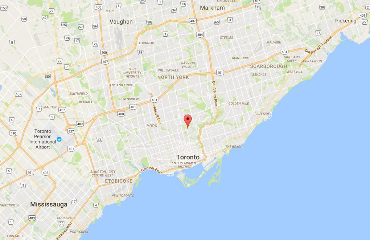 Mapa Moore Parke auzoan Toronto