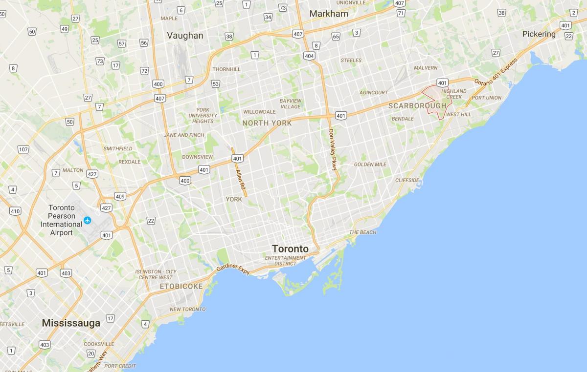 Mapa Morningside auzoan Toronto