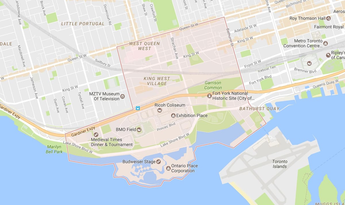 Mapa Niagara auzoa Toronto