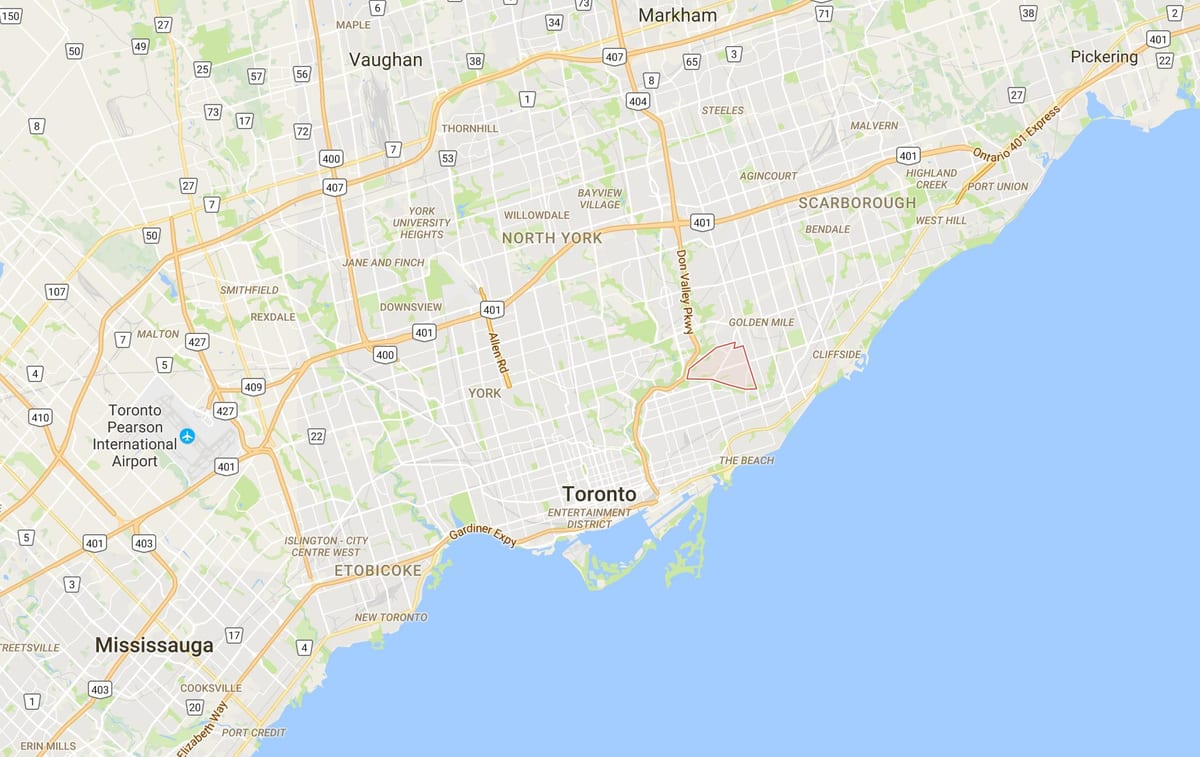 Mapa O ' Connor–Parkview auzoan Toronto