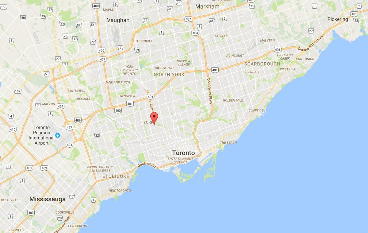 Mapa Oakwood–Vaughan auzoan Toronto