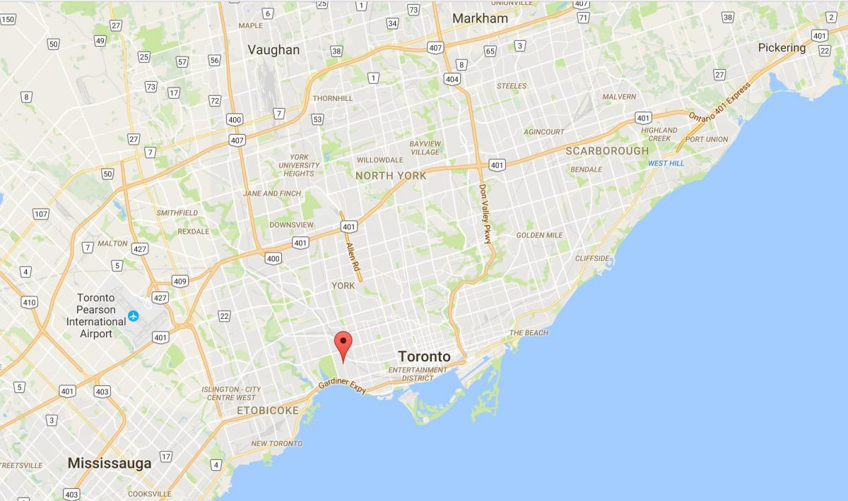 Mapa Orreagako auzoan Toronto