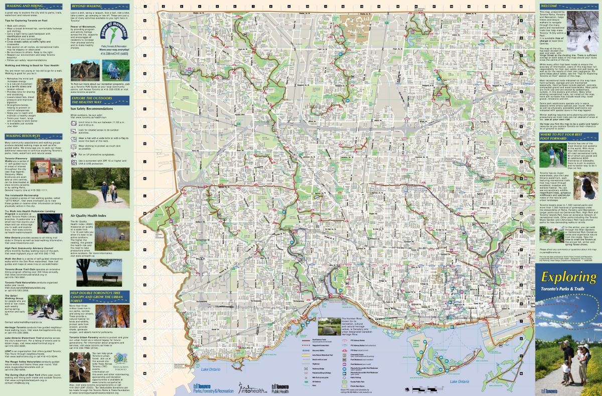 Mapa parke eta oinez ibilbide West Toronto