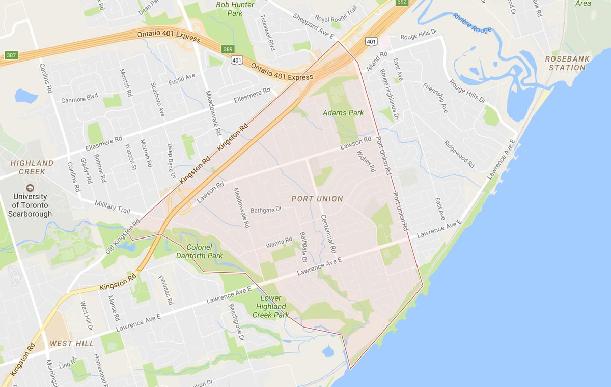 Mapa Portu Batasuneko auzo Toronto