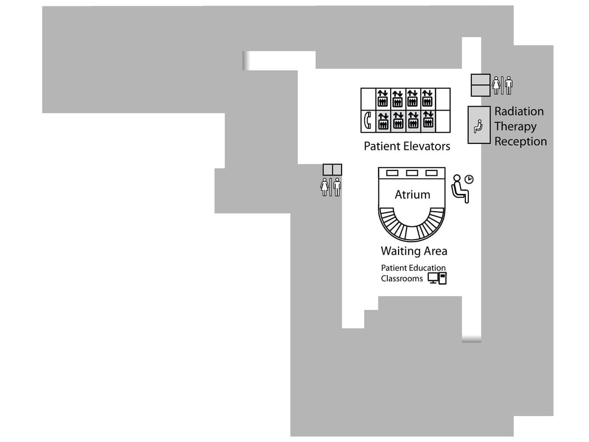 Mapa Princess Margaret Minbizia Zentroa Toronto 1. solairua Beheko (B1)