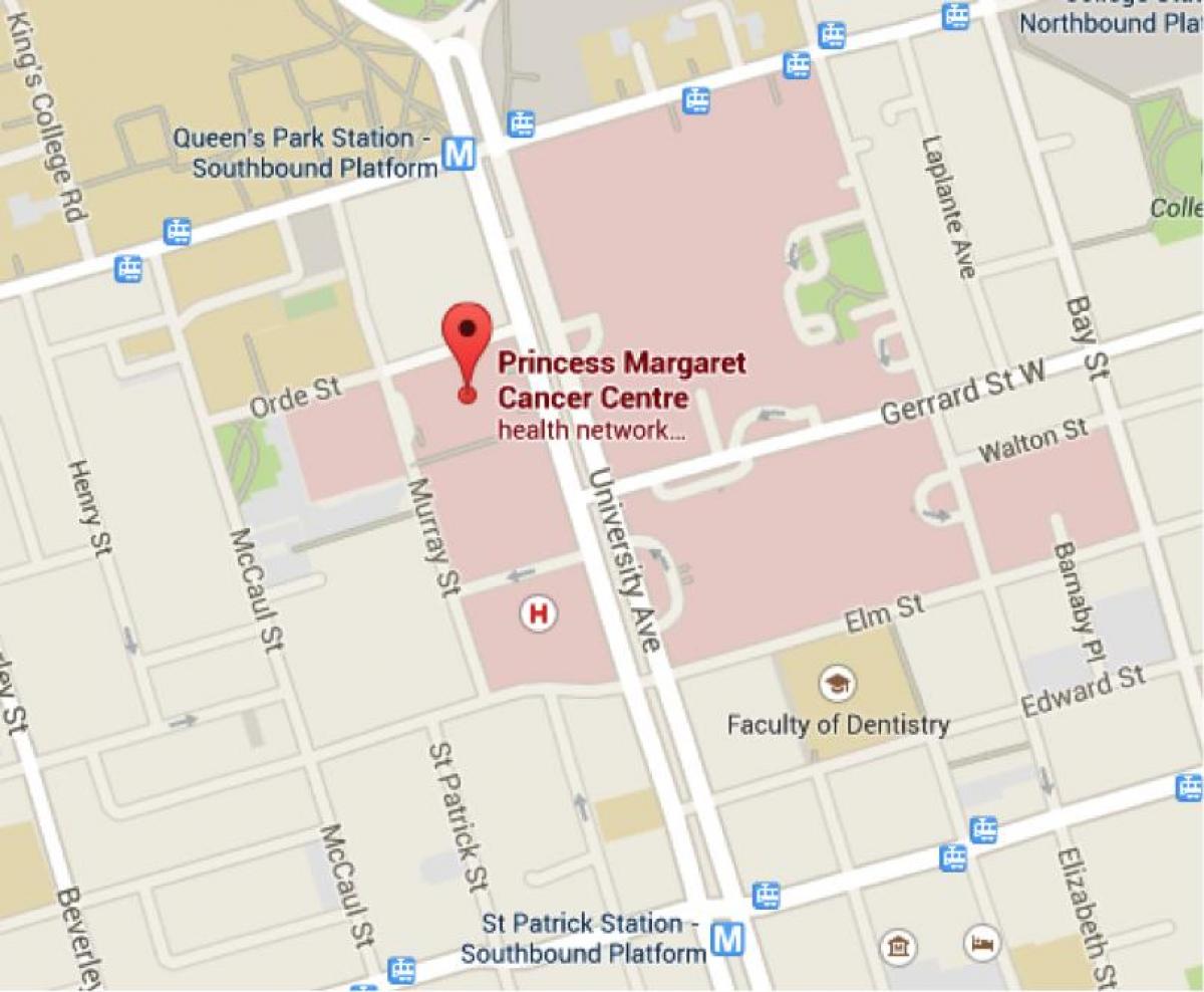 Mapa Princess Margaret Minbizia Zentroa Toronto