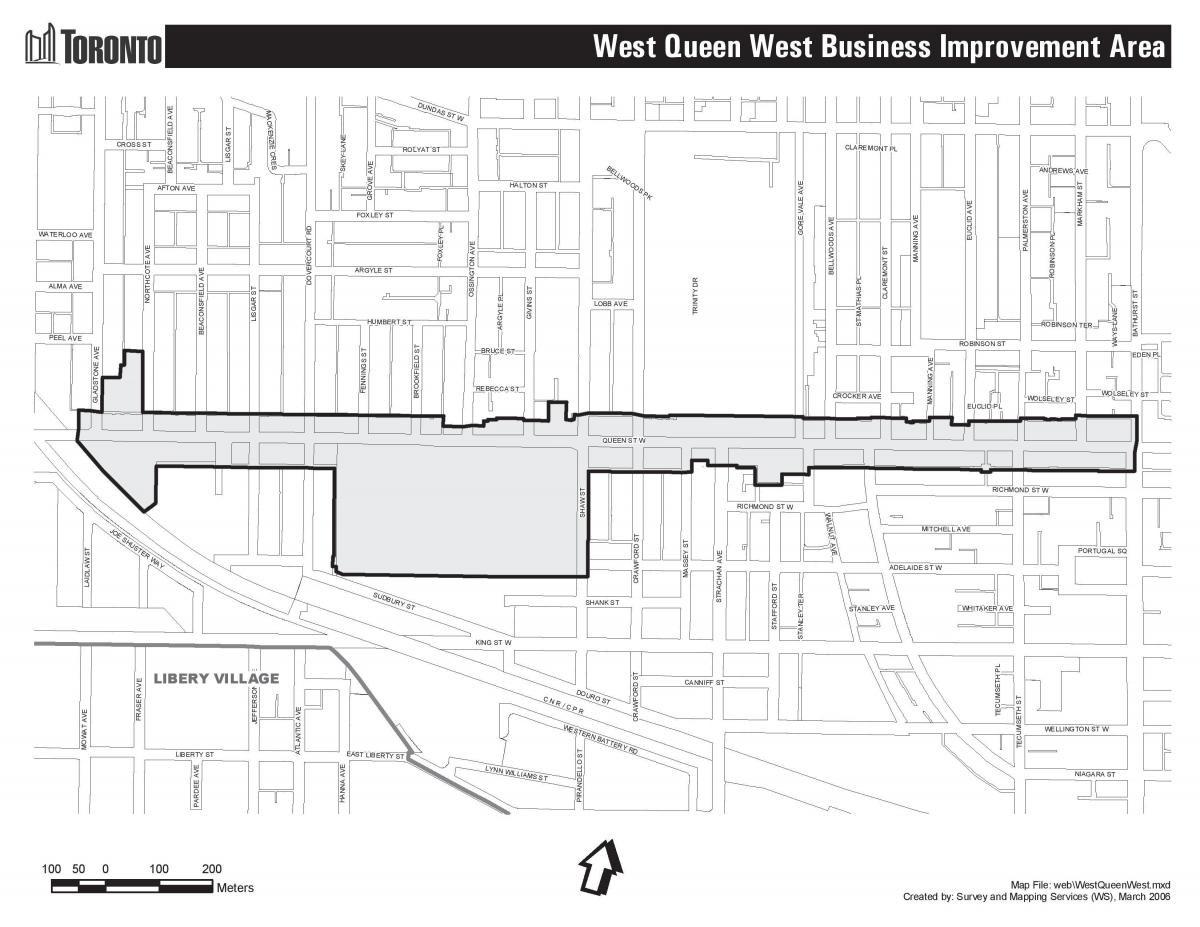 Mapa Queen street west Toronto