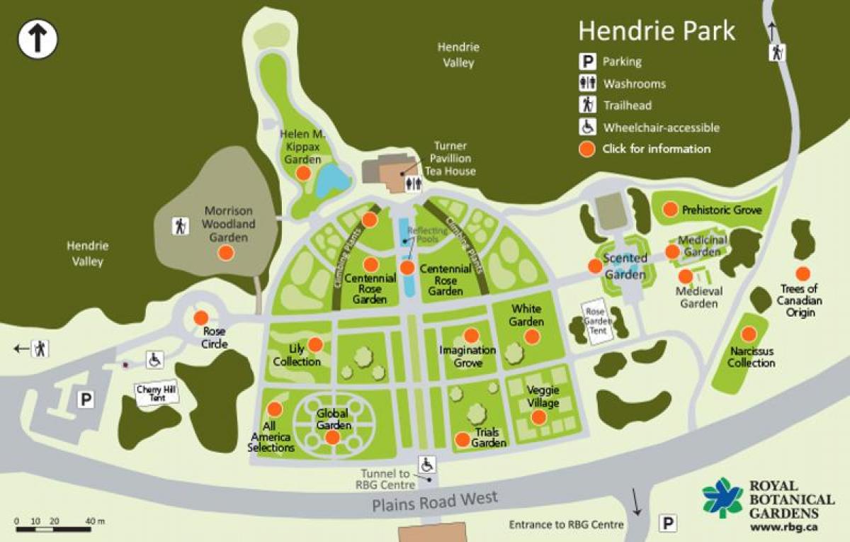 Mapa RBG Hendrie Park
