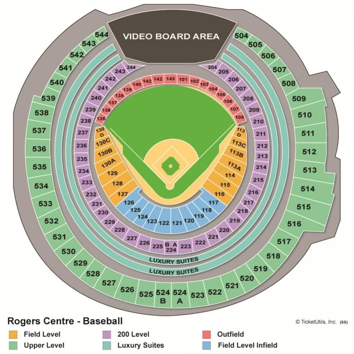 Mapa Rogers zentroa baseball