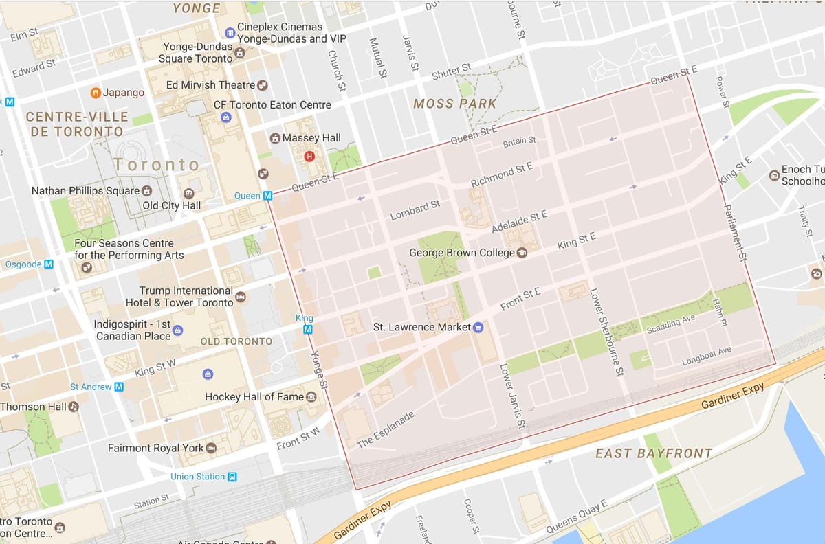 Mapa San Lorentzo auzoa Toronto