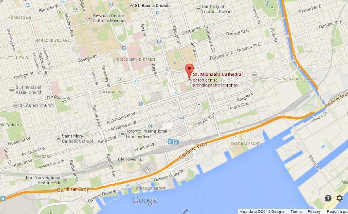 Mapa San Migel Cathedrale Toronto ikuspegi orokorra