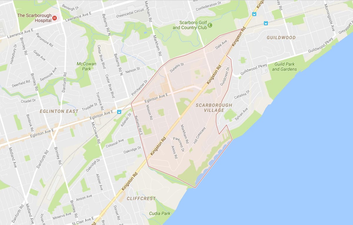 Mapa Scarborough Herrixka auzoa Toronto