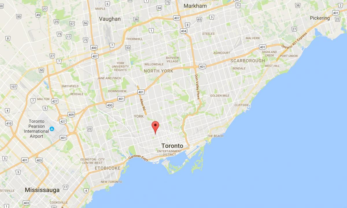 Mapa Seaton Herri auzoan Toronto