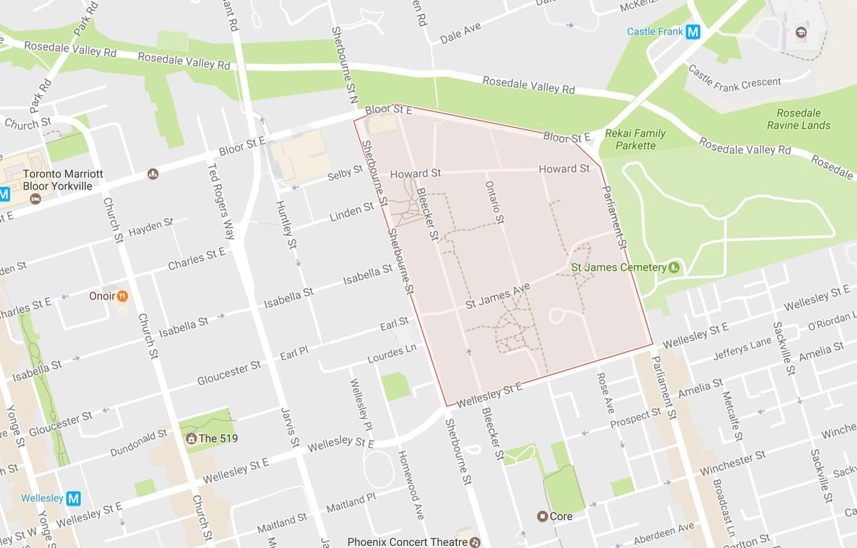 Mapa St. James Herri auzoa Toronto