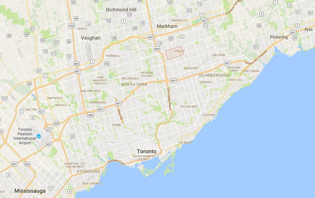 Mapa Steeles auzoan Toronto