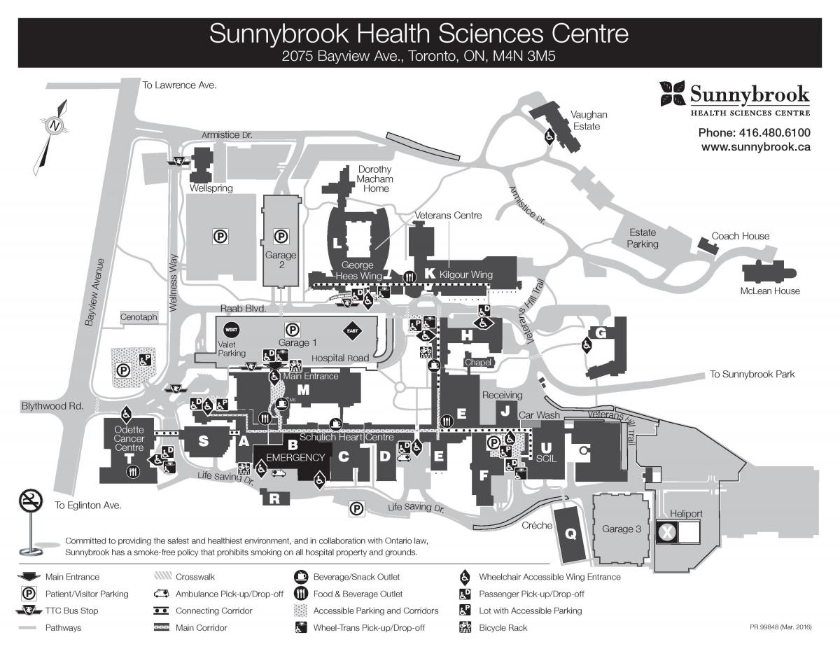 Mapa Sunnybrook Osasun zientzien ikastegia - SHSC