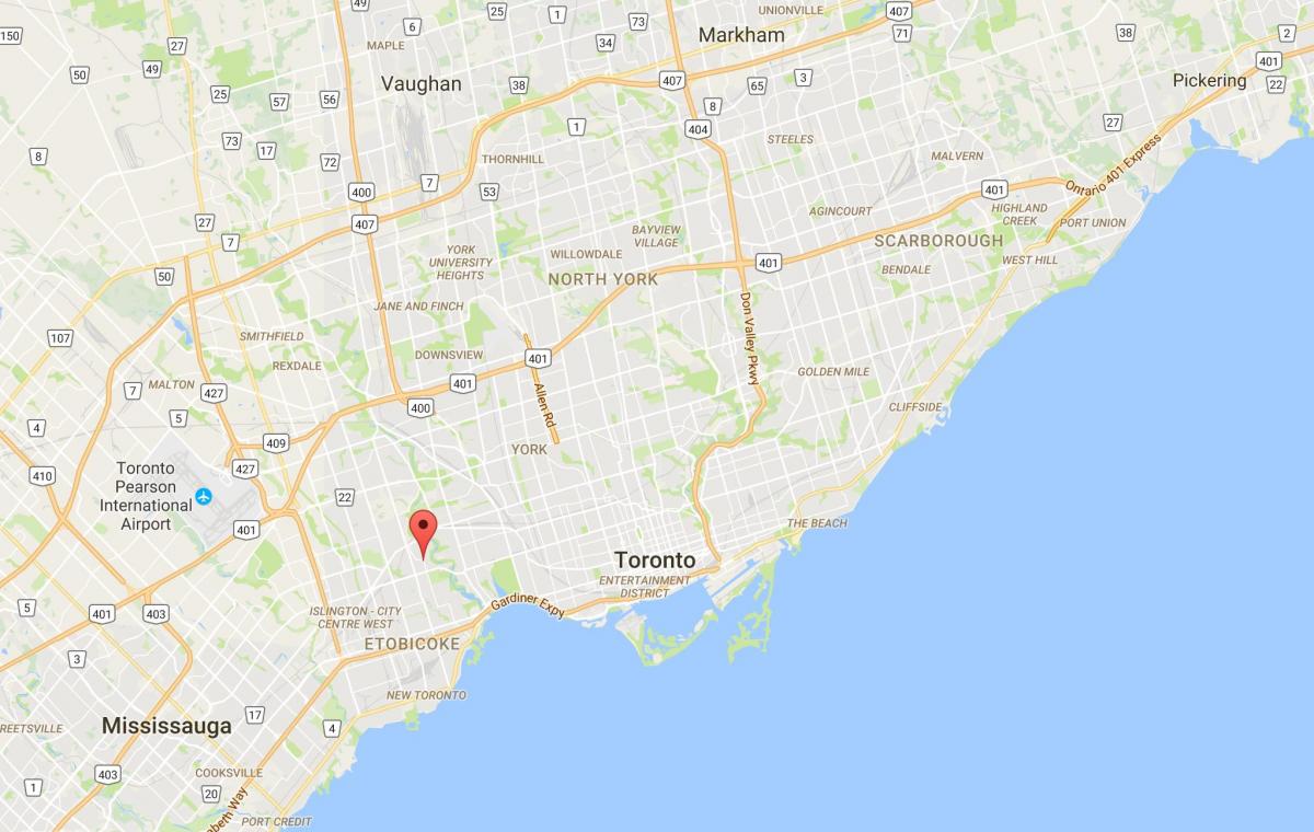 Mapa Kingsway auzoan Toronto