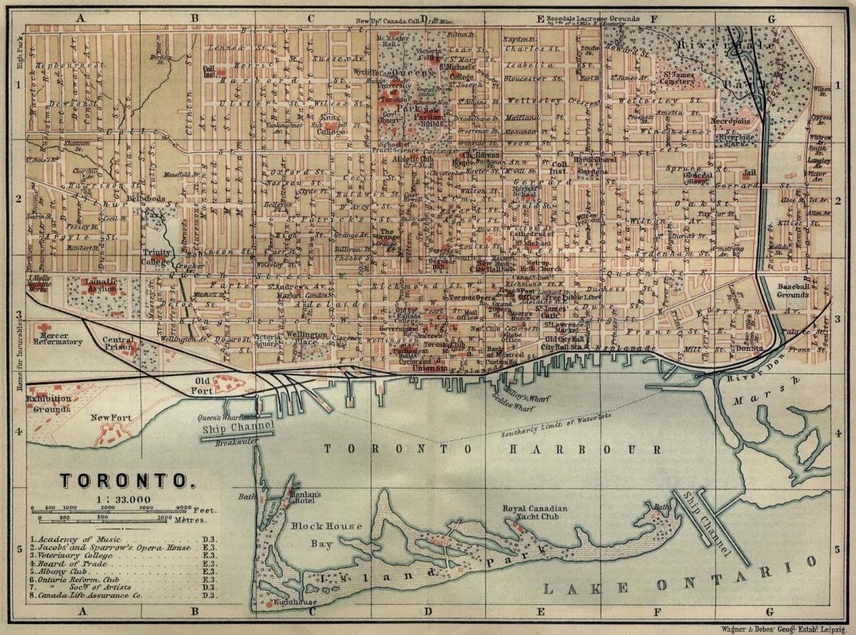 Mapa Toronto 1894