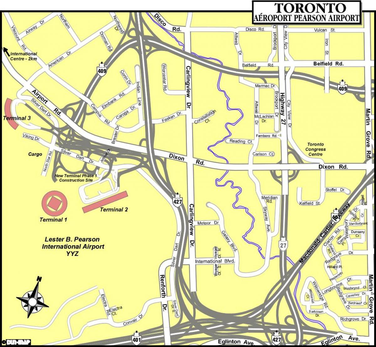 Mapa Toronto aireportuetan