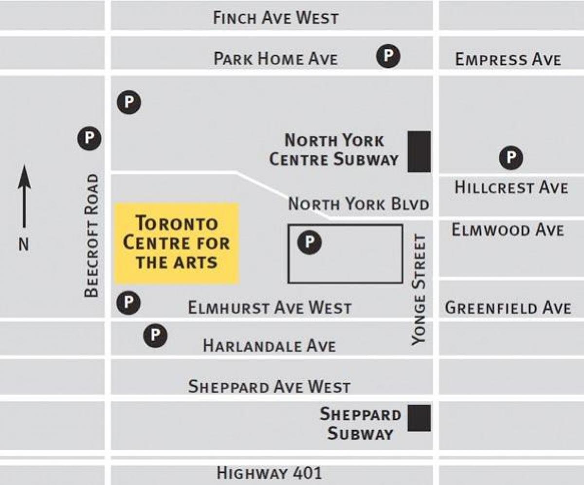 Mapa Toronto arteen zentro