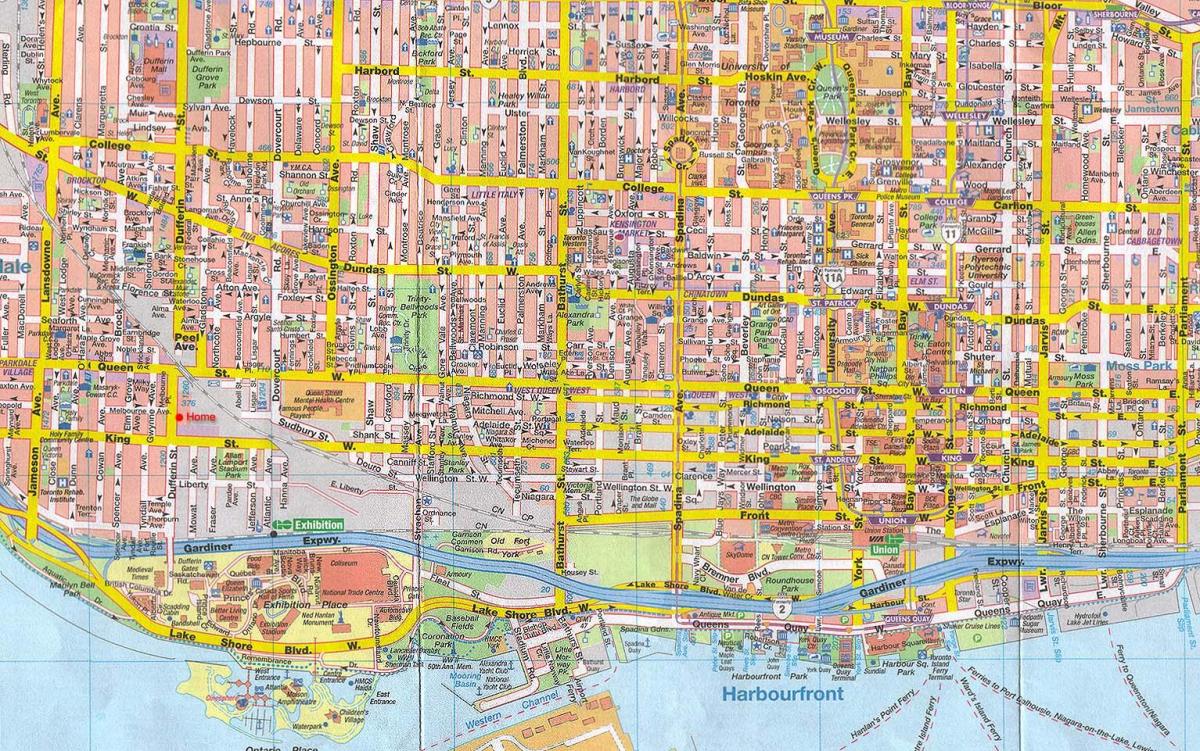 Mapa Toronto City Kanadan
