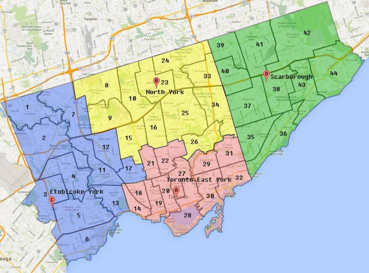 Mapa Toronto City Muga