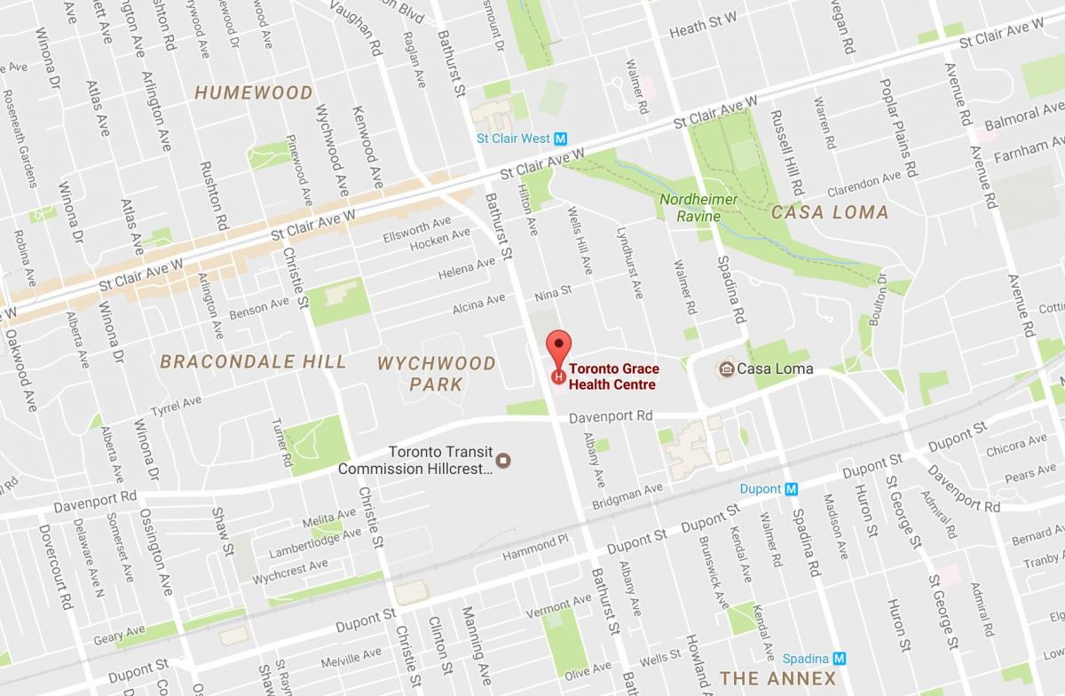 Mapa Toronto Grazia Osasun Zentroa