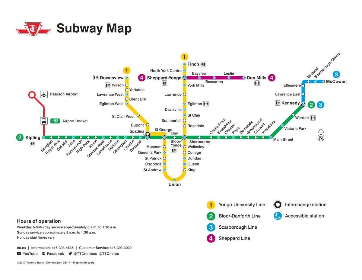 Mapa Toronto HAR metroa