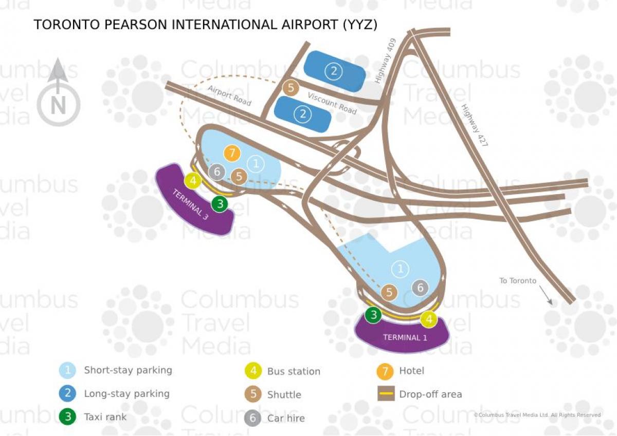 Mapa Toronto Pearson aireportua