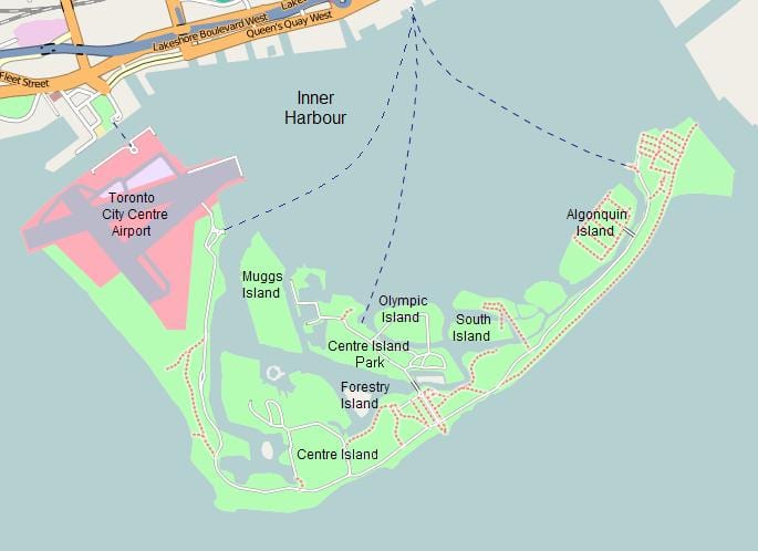 Mapa Toronto uharteak