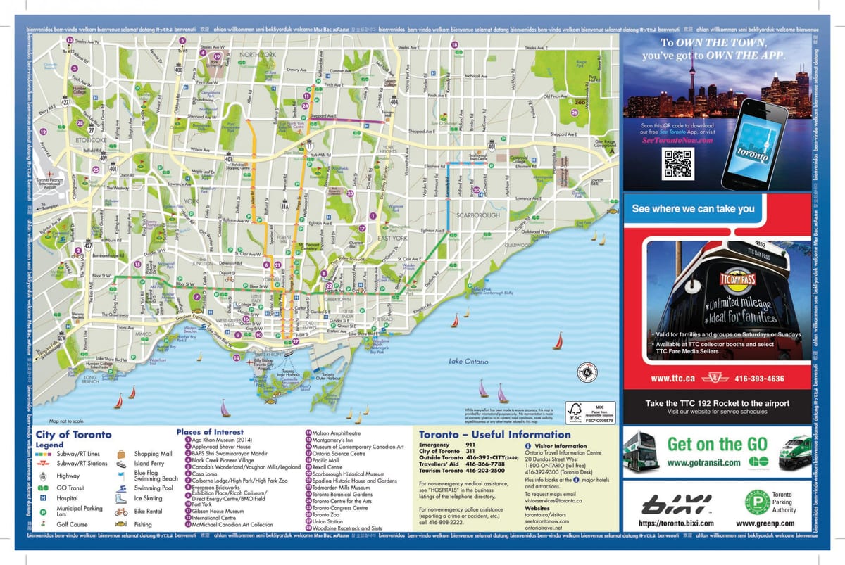 Mapa turismo-Toronto