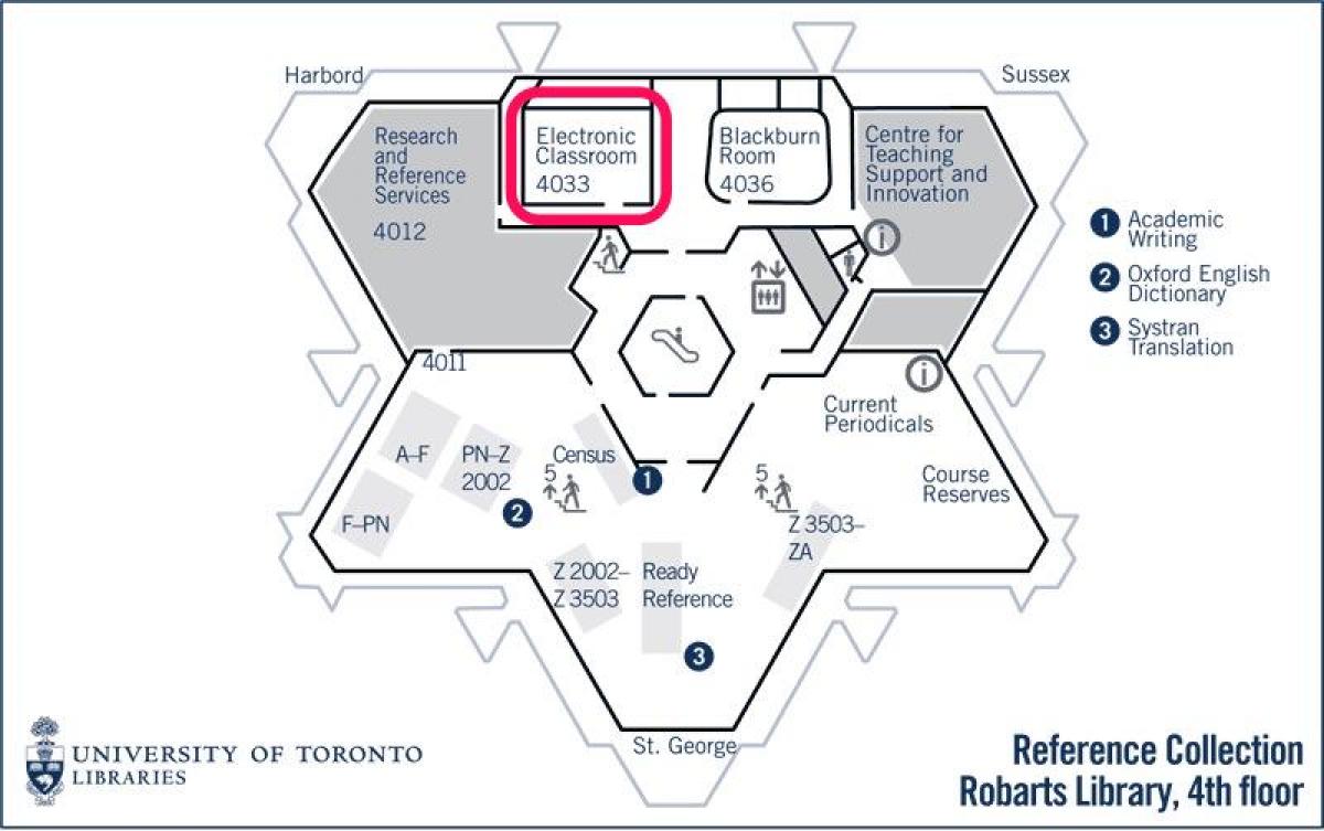 Mapa university of Toronto Robarts liburutegi elektronikoa ikasgelan