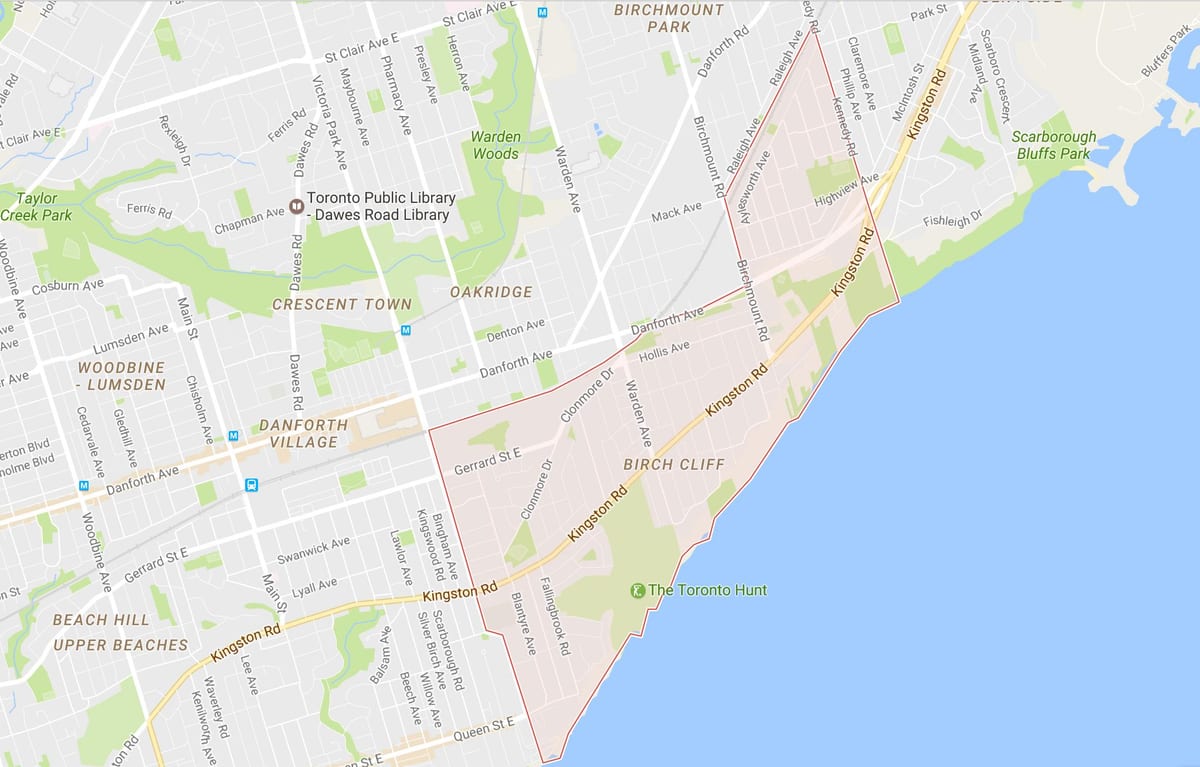 Mapa Urki Amildegi auzoa Toronto