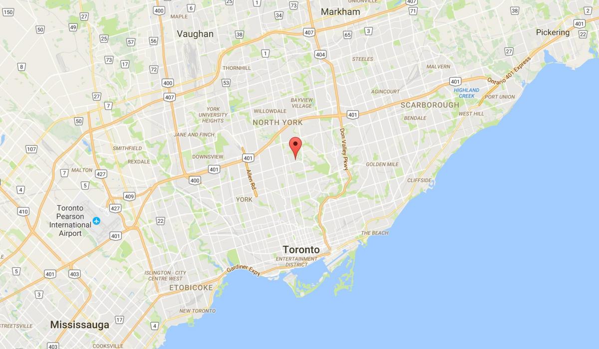 Mapa Wanless Parke auzoan Toronto