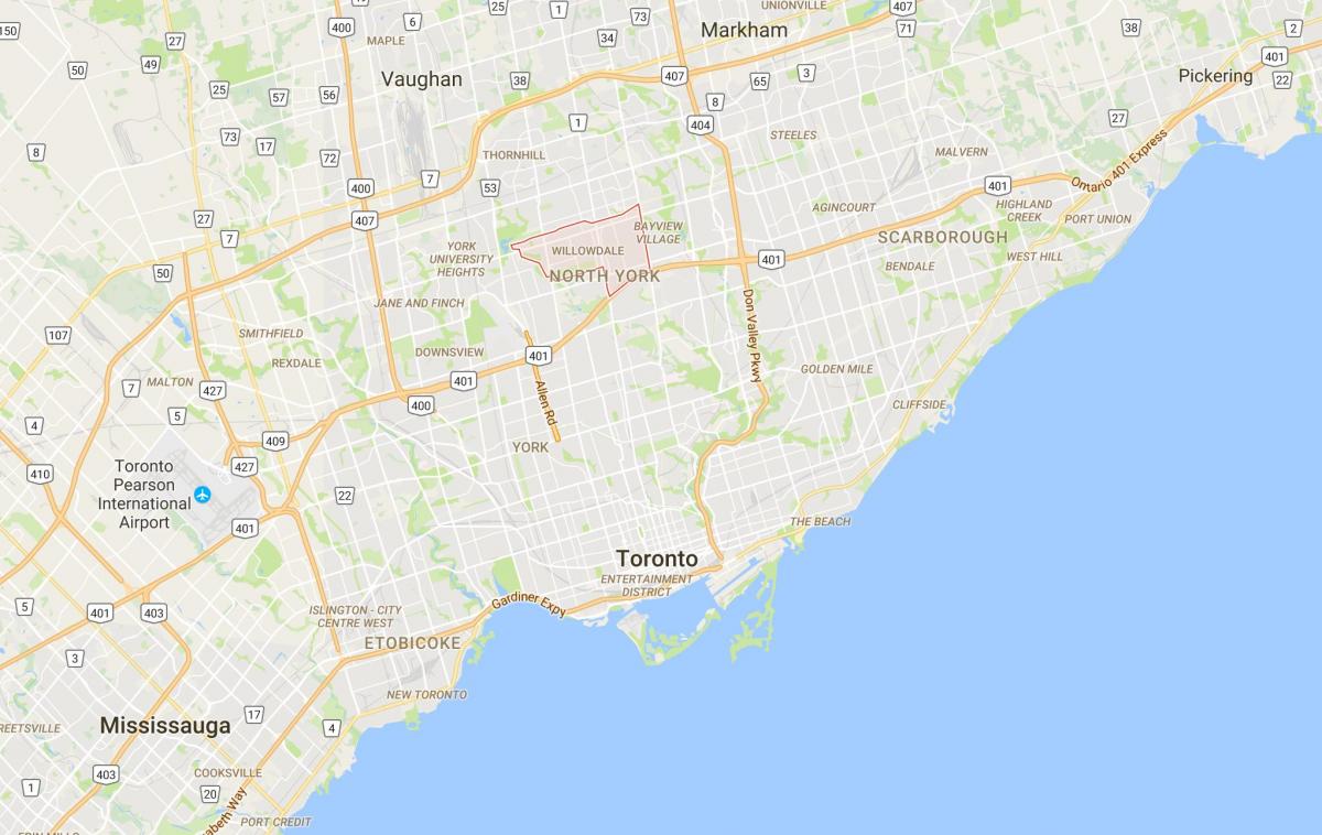 Mapa Willowdale auzoan Toronto
