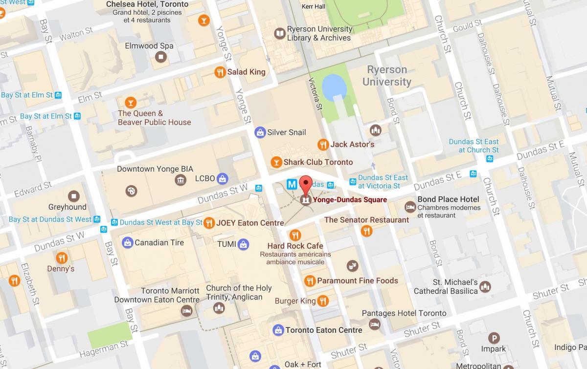 Mapa Yonge-Dundas Plaza Toronto