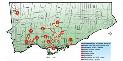 Mapa aurkikuntza oinez Toronto