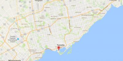 Mapa auzoan Toronto Uharteak auzoan Toronto